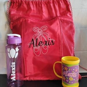 "Alexis" cinch bag & 2 cups bundle